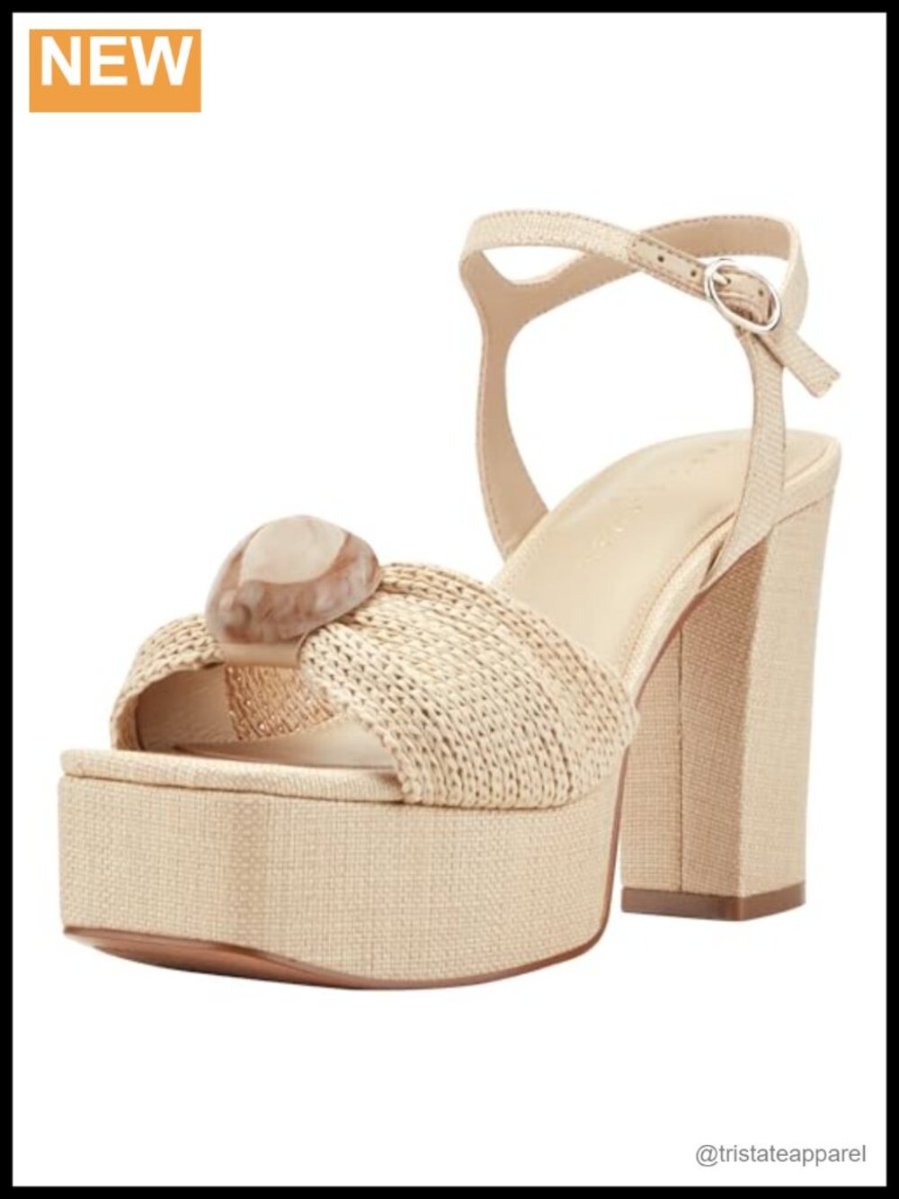Women's Block Heel Square Toe Ankle Strap Buckle Sandals PU Platform Dress Shoe